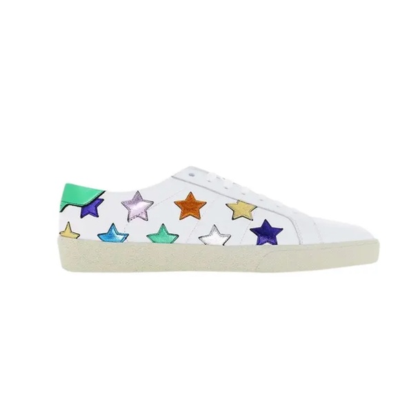 Saint Laurent - Court Leather Trainers with Stars - Size EU 38.5 - Picture 2 of 6
